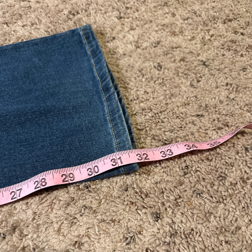 Women's Rock & Republic Flare Jeans Size 29 Blue with Orange Stitching - Picture 8 of 9